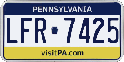 PA license plate LFR7425