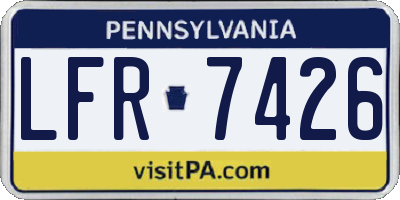 PA license plate LFR7426