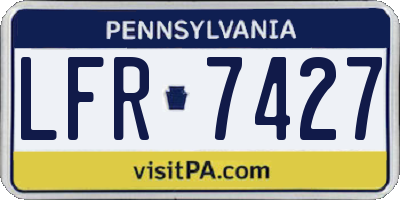PA license plate LFR7427