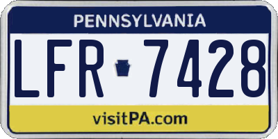 PA license plate LFR7428