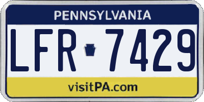 PA license plate LFR7429