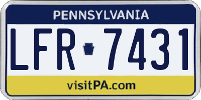 PA license plate LFR7431
