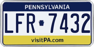 PA license plate LFR7432