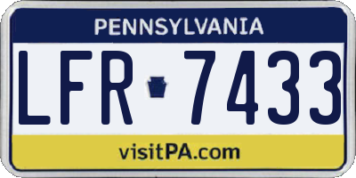 PA license plate LFR7433