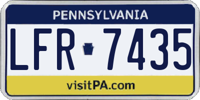 PA license plate LFR7435
