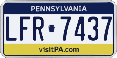 PA license plate LFR7437