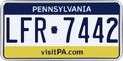 PA license plate LFR7442