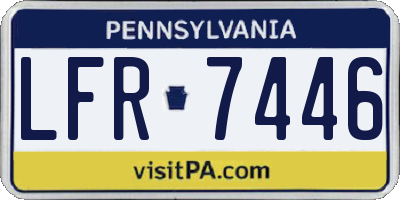 PA license plate LFR7446