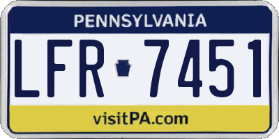 PA license plate LFR7451
