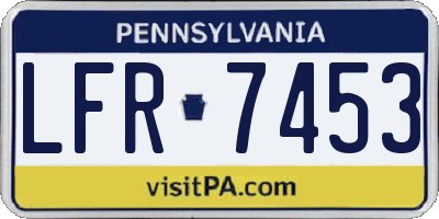 PA license plate LFR7453