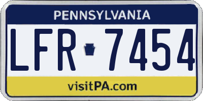 PA license plate LFR7454