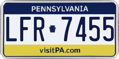 PA license plate LFR7455
