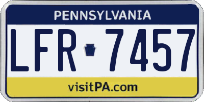 PA license plate LFR7457