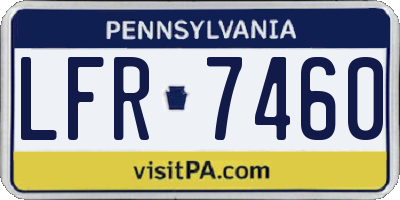 PA license plate LFR7460