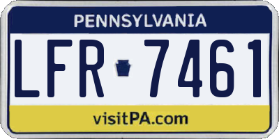 PA license plate LFR7461