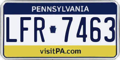 PA license plate LFR7463