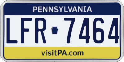 PA license plate LFR7464