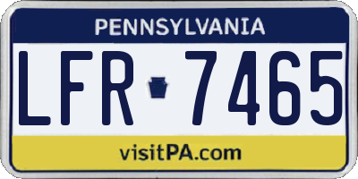 PA license plate LFR7465