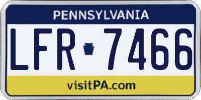 PA license plate LFR7466