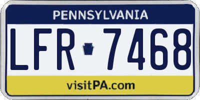 PA license plate LFR7468