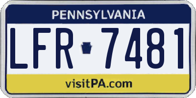 PA license plate LFR7481