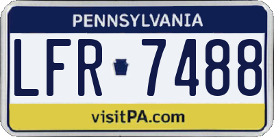PA license plate LFR7488
