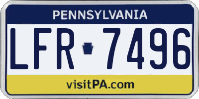 PA license plate LFR7496