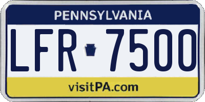 PA license plate LFR7500