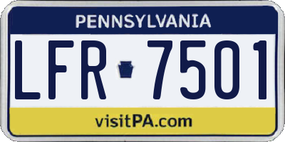 PA license plate LFR7501