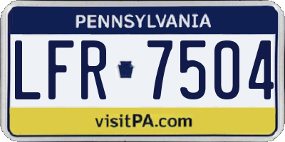 PA license plate LFR7504