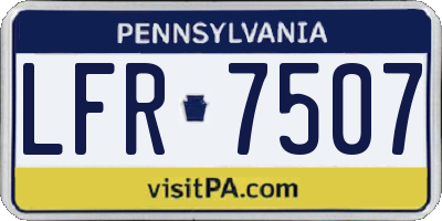 PA license plate LFR7507