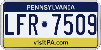 PA license plate LFR7509