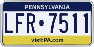 PA license plate LFR7511
