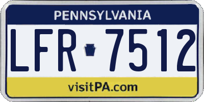 PA license plate LFR7512