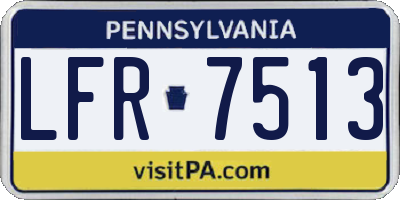 PA license plate LFR7513