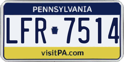 PA license plate LFR7514