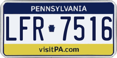 PA license plate LFR7516