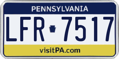 PA license plate LFR7517