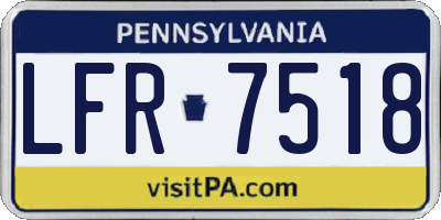 PA license plate LFR7518