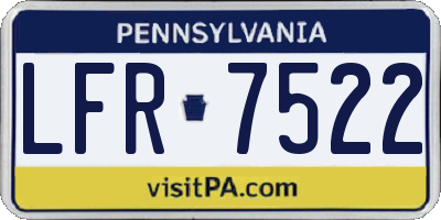 PA license plate LFR7522