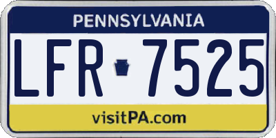 PA license plate LFR7525