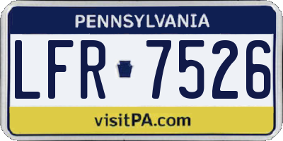 PA license plate LFR7526