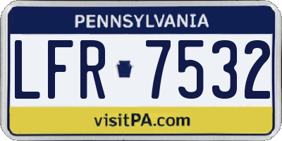PA license plate LFR7532