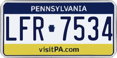 PA license plate LFR7534