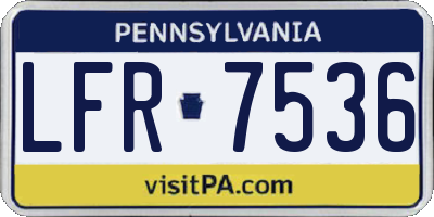 PA license plate LFR7536