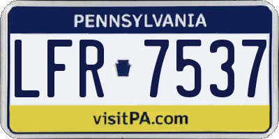 PA license plate LFR7537