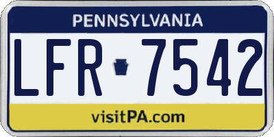 PA license plate LFR7542