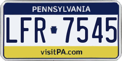 PA license plate LFR7545
