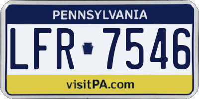 PA license plate LFR7546