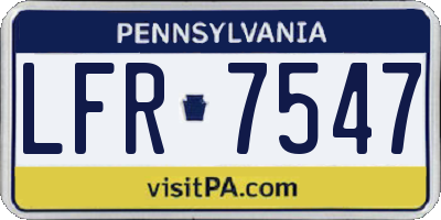 PA license plate LFR7547